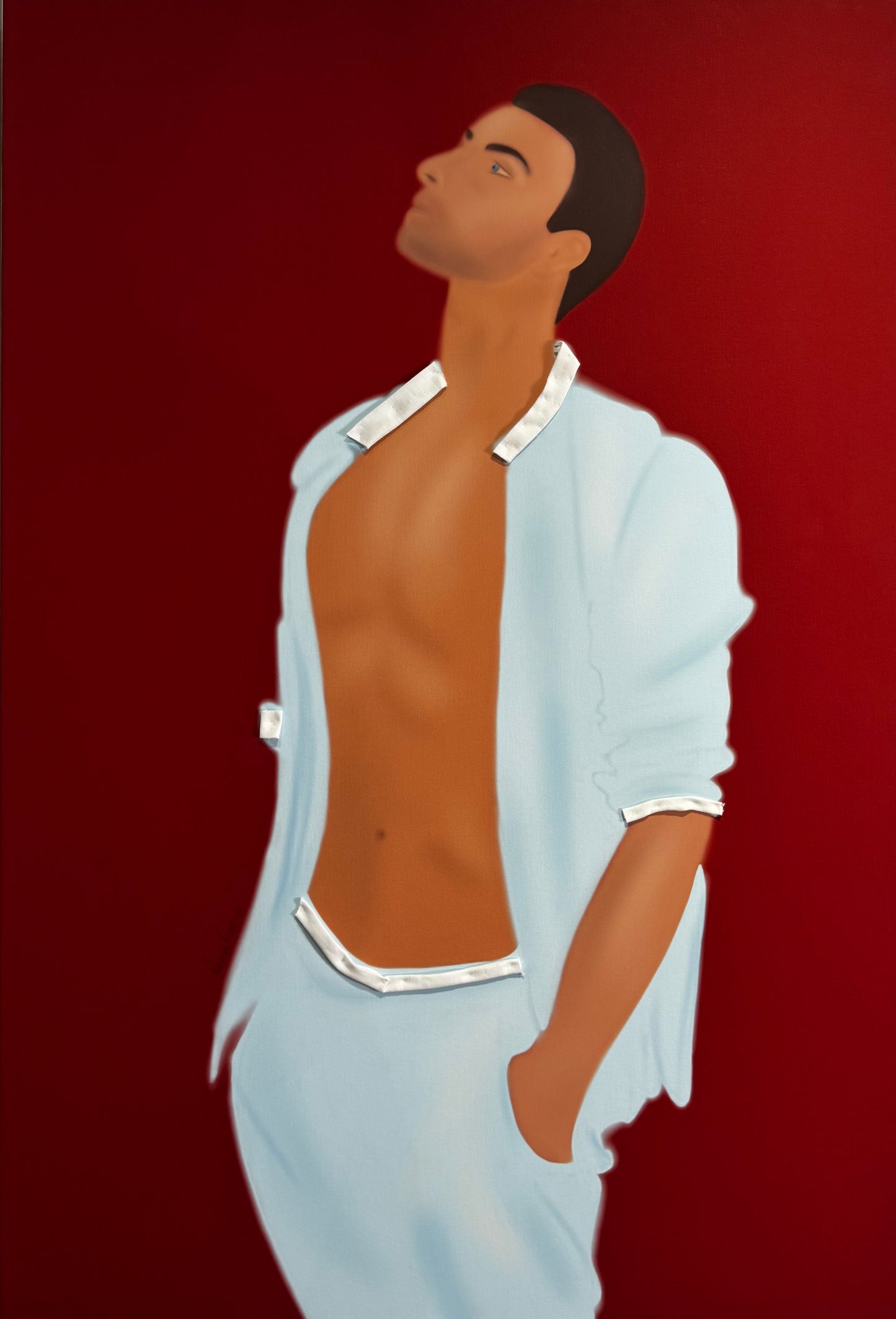 ALERT (ATENTO) "Fine Art Print on Canvas Sculpted with Couture Fabrics" - UNCONDITIONAL LOVE SERIES (Unframed)