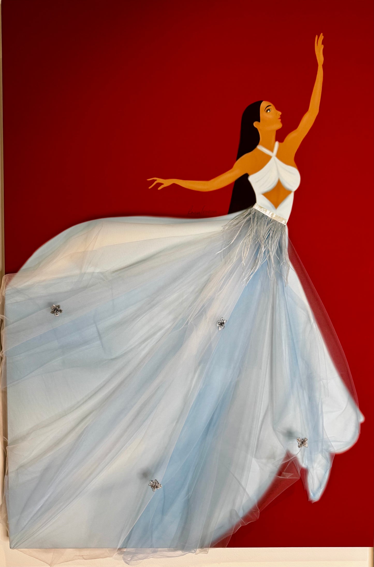 ALERT (ATENTA) "Fine Art Print on Canvas Sculpted with Couture Fabrics" - UNCONDITIONAL LOVE SERIES (Unframed)