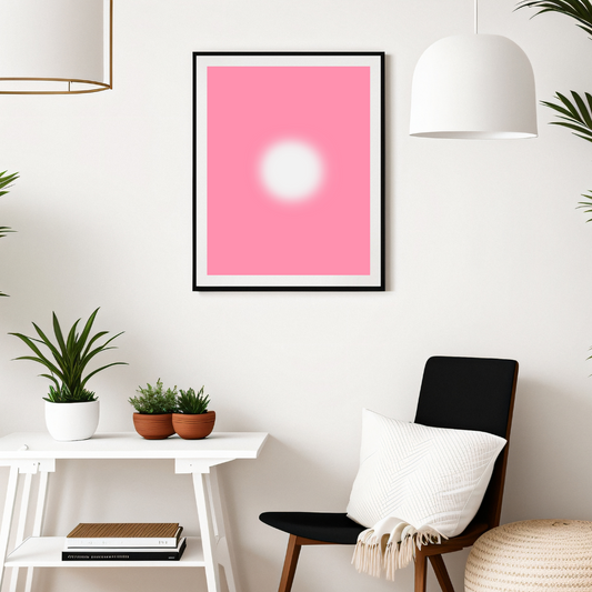 "Choosing Light" Unframed Abstract Fine Art Print on Paper in Pink
