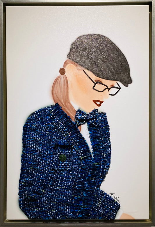 AURORA "Fine Art Print on Canvas Sculpted with Couture Fabrics" - QUEEN SERIES (Framed)