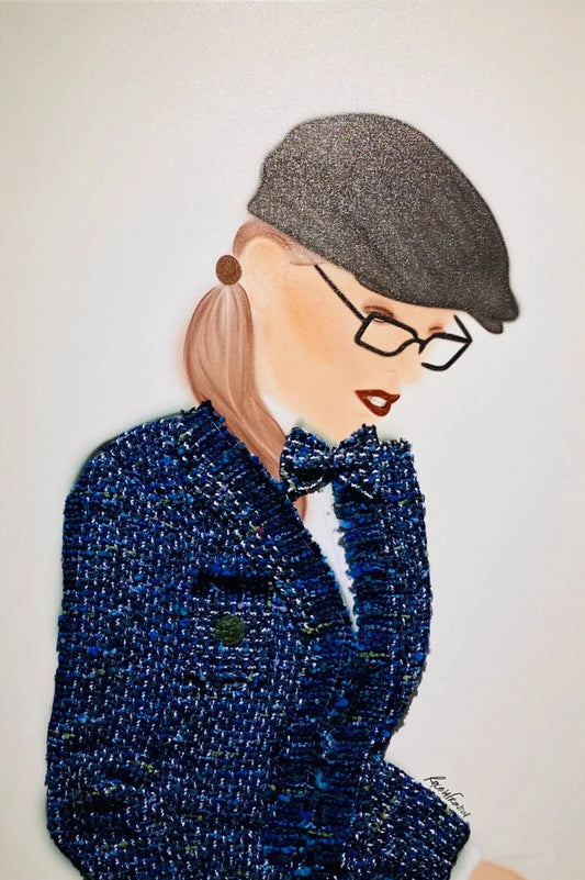 AURORA "Fine Art Print on Canvas Sculpted with Couture Fabrics" - QUEEN SERIES (Framed)