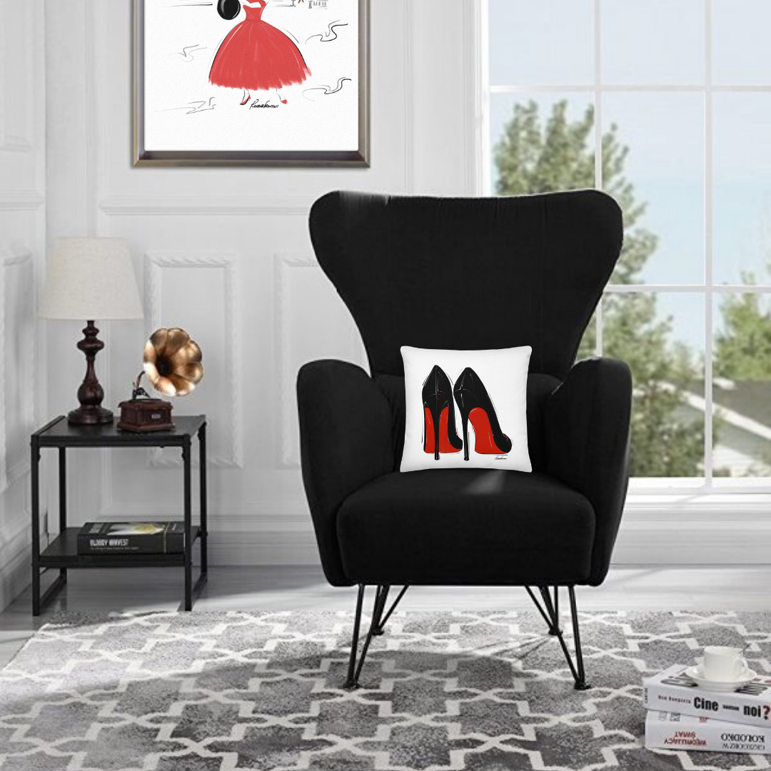 "My Red Bottoms" Premium Pillow 22x22 (Noir)