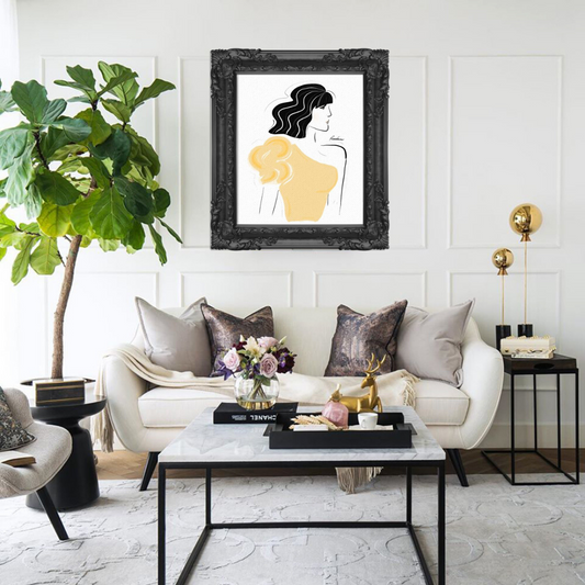 Bella in Gold Unframed Fine Art Print on Canvas