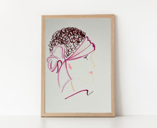 "Brave In Pink" Original Illustration