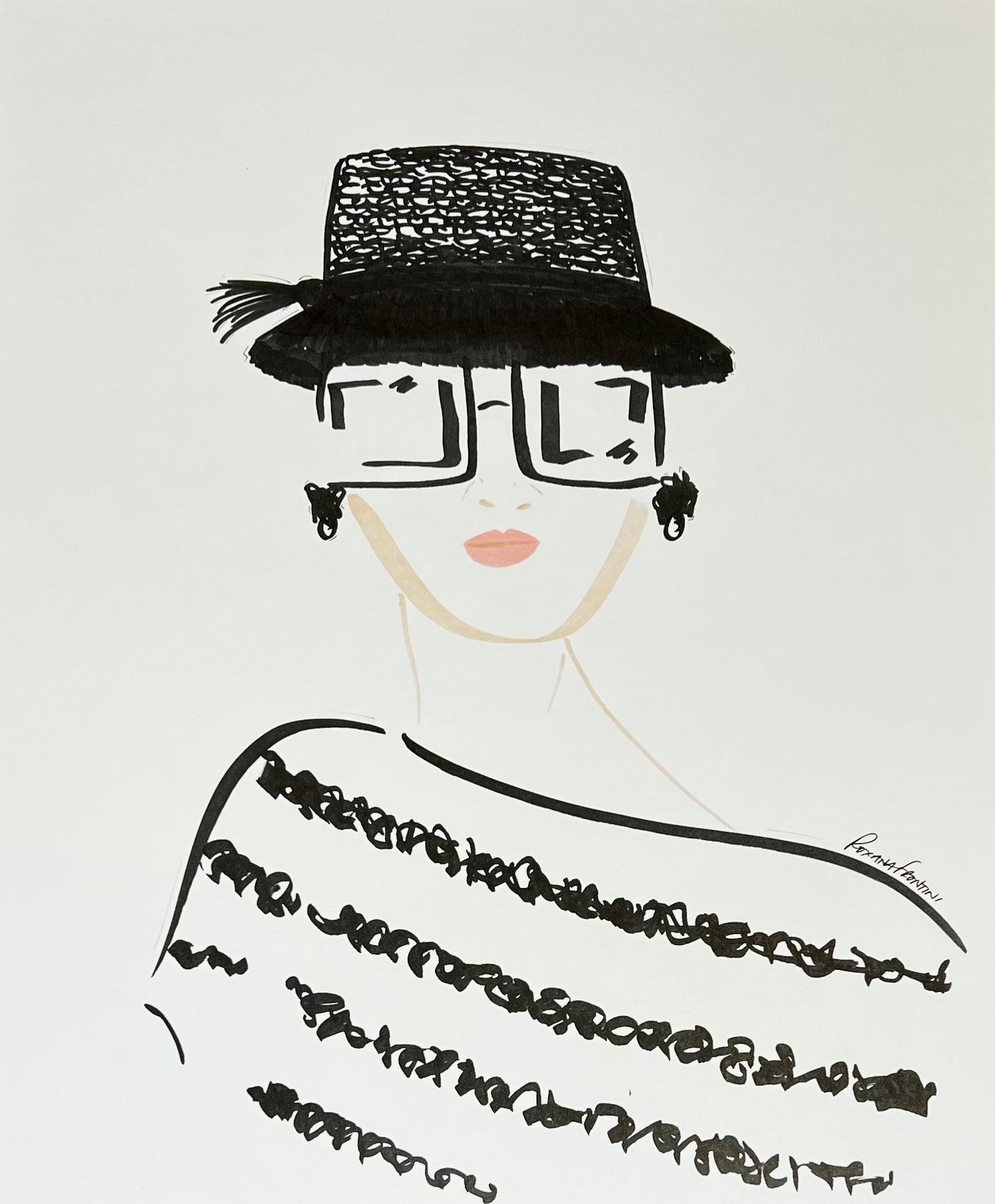 Ilustración Original "Día soleado en blanco y negro I"