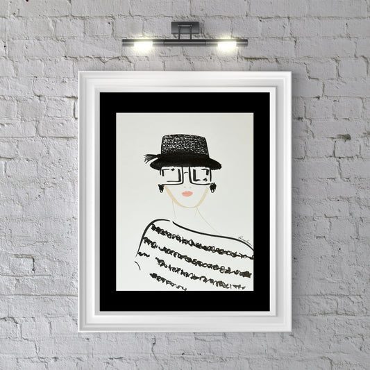 "Black and White Sunny Day I" Original Illustration