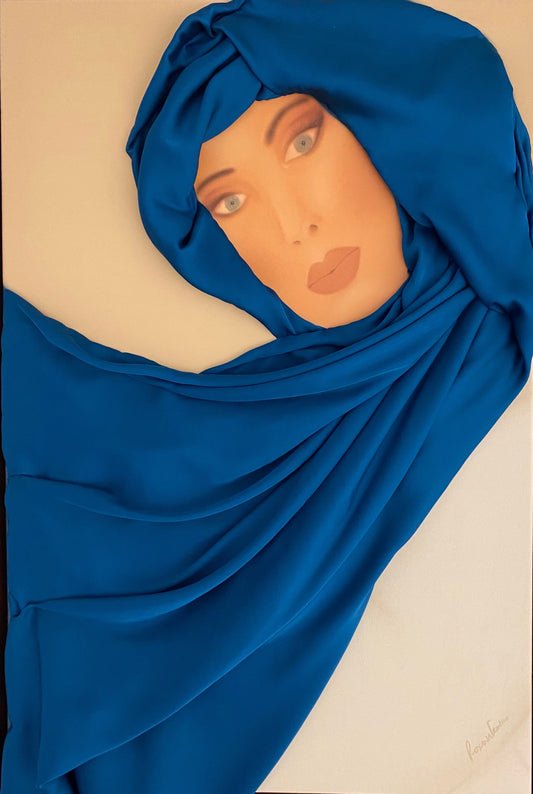 HASMIK "Fine Art Print on Canvas Sculpted with Couture Fabrics" - QUEEN SERIES (Framed)