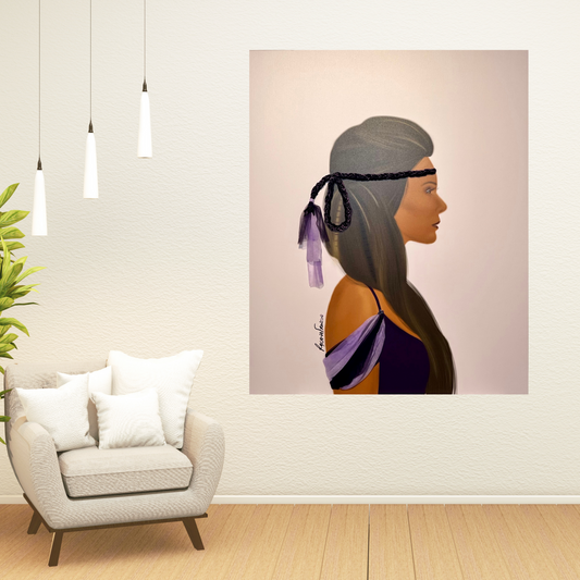 ASTER "Fine Art Print on Canvas Sculpted with Couture Fabrics" - QUEEN SERIES (Unframed) 🔴