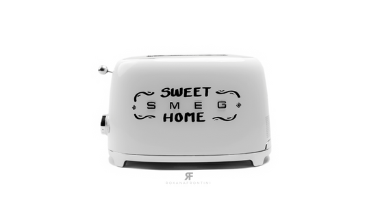 SMEG 2-Slice Black & White Toaster By ROXANA FRONTINI Series "LOVE SWEET HOME"