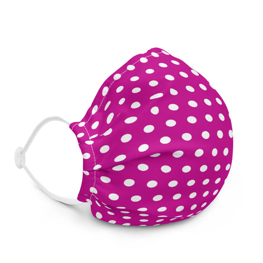 Fuchsia & White Polkadot Face Mask