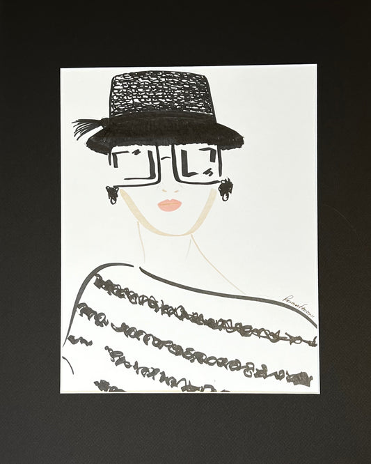 "Black and White Sunny Day I" Original Illustration