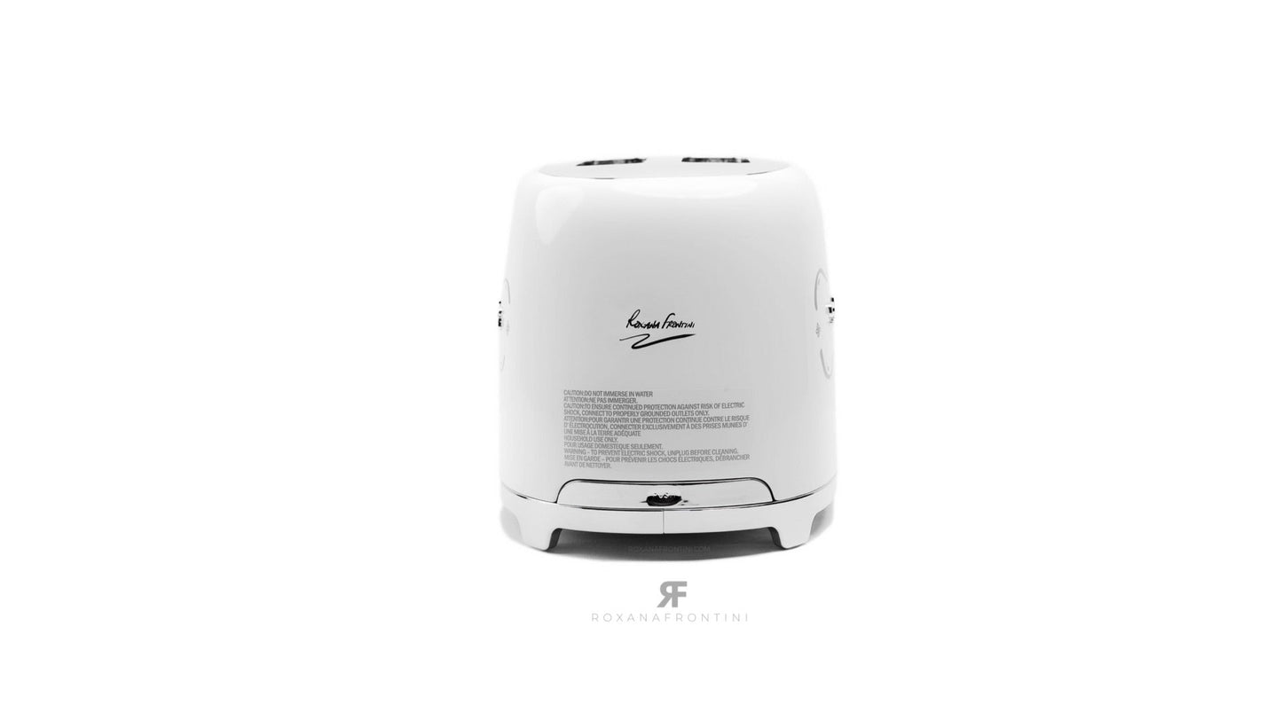 SMEG 2-Slice Black & White Toaster By ROXANA FRONTINI Series "LOVE SWEET HOME"