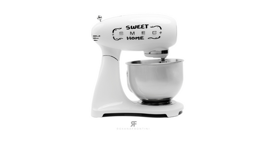 SMEG Black & White SMF03 5-Qt. Stand Mixer By ROXANA FRONTINI Series "LOVE SWEET HOME"