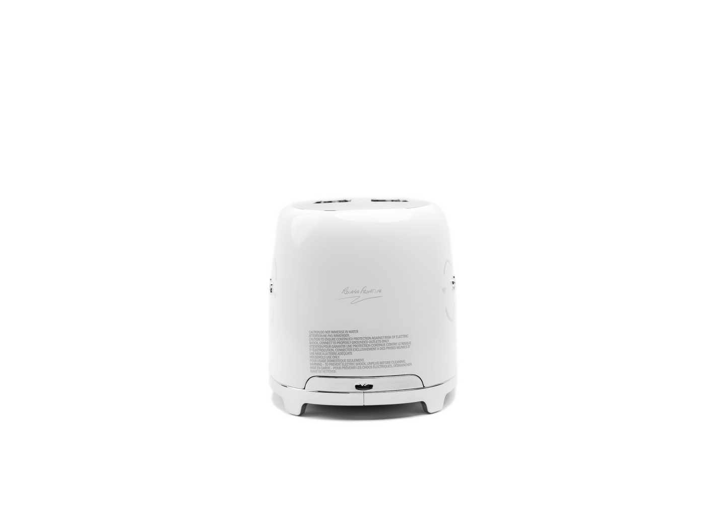 SMEG 2-Slice Silver & White Toaster By ROXANA FRONTINI Series "LOVE SWEET HOME"