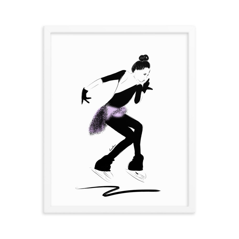 "Fearless Skates" in Purple Framed Fine Art Print