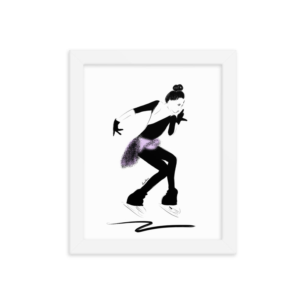 "Fearless Skates" in Purple Framed Fine Art Print