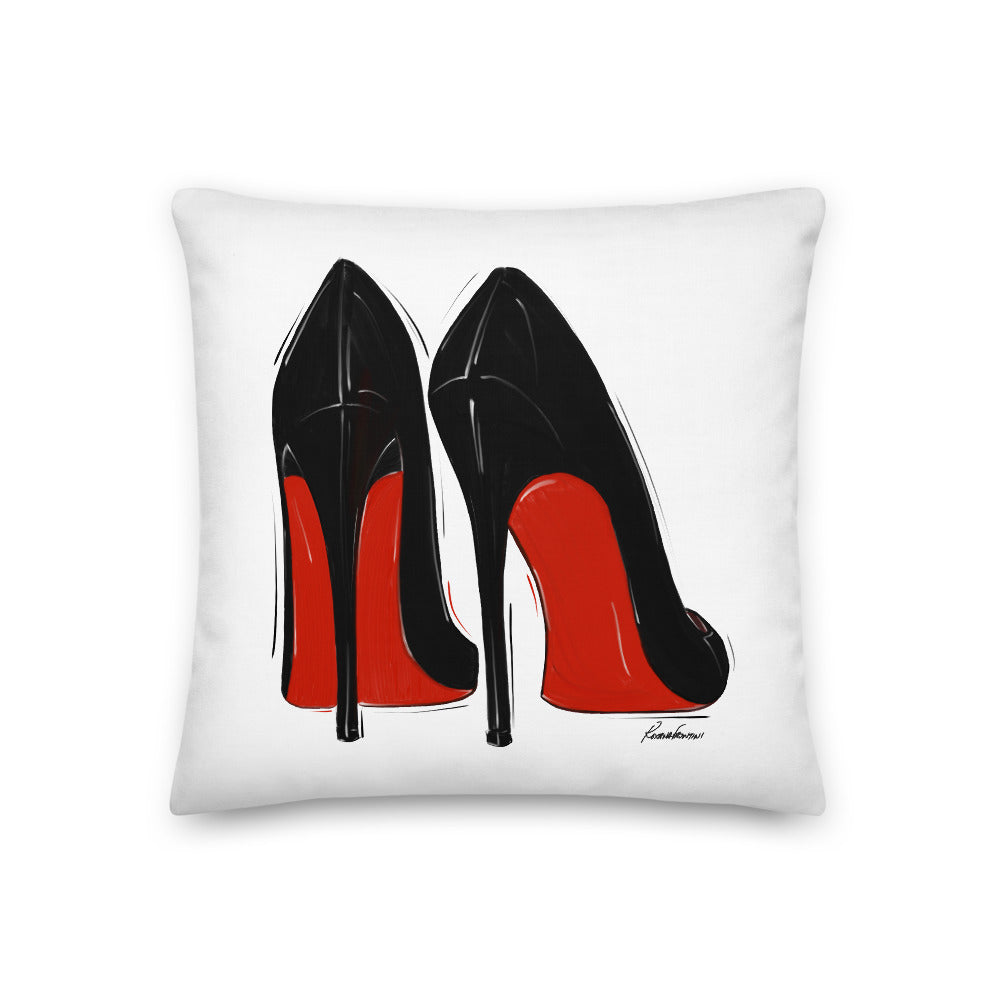 "My Red Bottoms" Premium Pillow 18x18 (Noir)